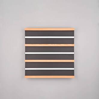 LED plafondlamp Fontana, 46 x 30 cm hout/zwart hout/metaal licht hout, zwart