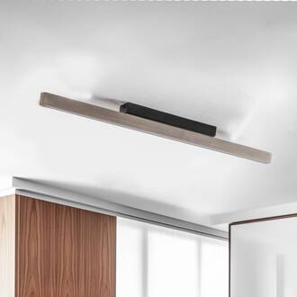 LED plafondlamp Forrestal, lengte 90 cm grijs gebeitst, zwart