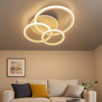 LED plafondlamp Gelder, 60 cm, greige/zandkleurig, RGBW, CCT grijs, zand