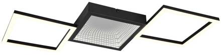 LED plafondlamp Gelo, zwart, dimbaar, 3000 K, metaal