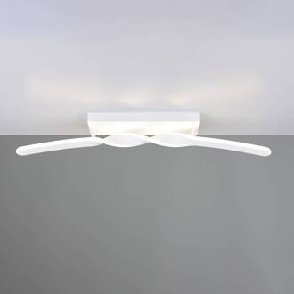 LED plafondlamp Ginko, wit mat, metaal, lengte 79 cm