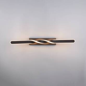 LED plafondlamp Ginko, zwart mat, metaal, lengte 79 cm