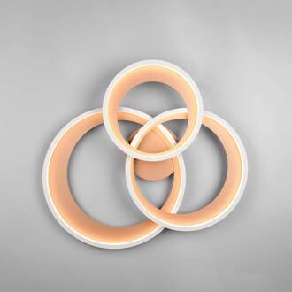 LED plafondlamp Granada, bruin, lengte 71 cm, metaal, CCT bruin, grijs