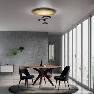 LED plafondlamp Hula Hoop P3 - 3 schijven bladgoud, zwart