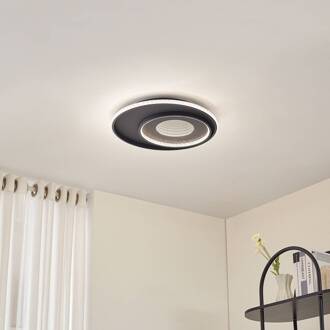 LED plafondlamp Inessa, Ø 51 cm, zwart, CCT, dimbaar zwart, wit