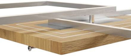 LED plafondlamp Inka S, lengte 50 cm, licht hout, dimbaar eikenhout naturel, nikkel, zilver