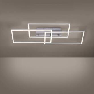 LED plafondlamp Iven, dim, staal, 82x50cm