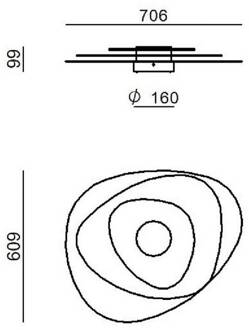 LED plafondlamp Joint_S, wit, metaal, 71 cm