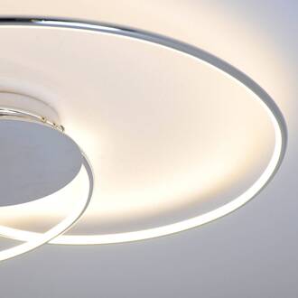 LED plafondlamp Joline, 74 cm, chroomkleurig, metaal wit, chroom