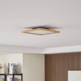 LED plafondlamp Joren, 42 cm, hout, CCT, afstandsbediening licht hout, wit