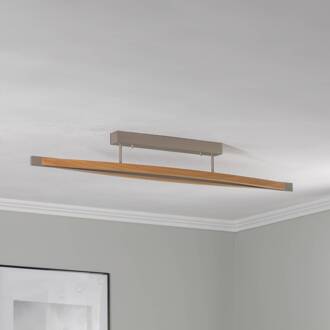 LED plafondlamp Kiera, eiken/nikkel, 38W licht hout, mat nikkel, chroom