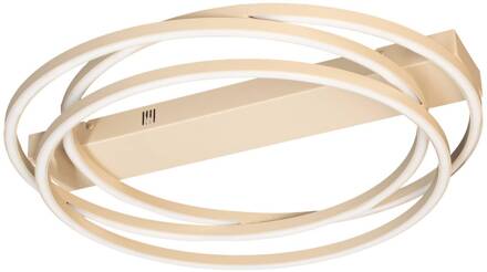 LED plafondlamp Kiku, Ø 56 cm, zandkleurig, metaal, CCT