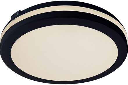 LED Plafondlamp - Kozolux Scarly - 30W 2700lm - Natuurlijk Wit 4200K - IP65 - Rond - Zwart
