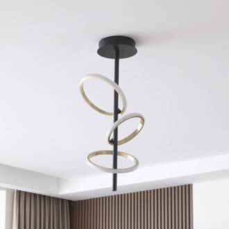 LED plafondlamp Madu, zwart, metaal, 75 cm hoog zwart, goud, wit