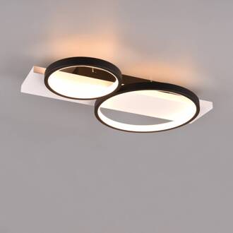 LED plafondlamp Medera, 2-lamps, zwart wit, mat zwart