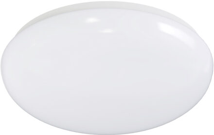 LED Plafondlamp met Bewegingssensor - Aigi - Opbouw Rond 12W - Helder/Koud Wit 6500K - 360° - Mat Wit Aluminium