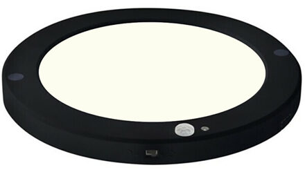 LED Plafondlamp met Bewegingssensor + Dag en Nacht Sensor - 18W - Natuurlijk Wit 4000K - 360° Zichthoek - Opbouw/Inbouw Zwart