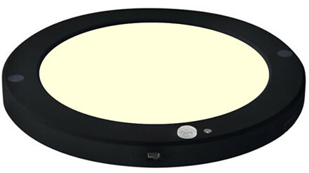 LED Plafondlamp met Bewegingssensor + Dag en Nacht Sensor - 18W - Warm Wit 3000K - 360° Zichthoek - Opbouw/Inbouw - Rond Zwart