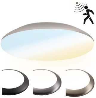 LED Plafondlamp met Sensor Ø38 cm 25 Watt 2700K, 4000K & Zilver