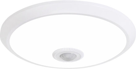 LED Plafondlamp met Sensor + Dag en Nacht Sensor - Kozolux Crimpy - 20W 1500lm - Helder/Koud Wit 6400K - Opbouw - Rond