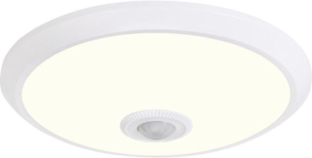 LED Plafondlamp met Sensor + Dag en Nacht Sensor - Kozolux Crimpy - 20W 1500lm - Natuurlijk Wit 4200K - Opbouw - Rond