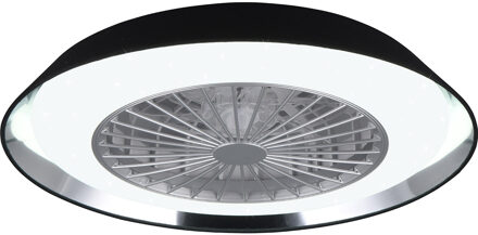 LED Plafondlamp met Ventilator - Plafondventilator - Trion Berga - 30W - Aanpasbare Kleur - Afstandsbediening - Dimbaar Zwart