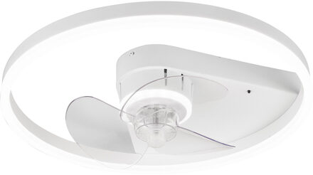 LED Plafondlamp met Ventilator - Plafondventilator - Trion Borkino - 30W - Aanpasbare Kleur - Afstandsbediening - Wit