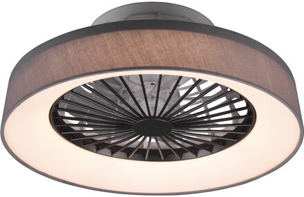 LED Plafondlamp met Ventilator - Plafondventilator - Trion Farali - 30W - Aanpasbare Kleur - Afstandsbediening - Dimbaar Grijs