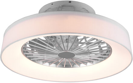 LED Plafondlamp met Ventilator - Plafondventilator - Trion Farali - 30W - Aanpasbare Kleur - Afstandsbediening - Dimbaar Wit