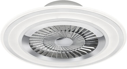 LED Plafondlamp met Ventilator - Plafondventilator - Trion Figon - 36W - Afstandsbediening - Aanpasbare Kleur - Rond - Wit