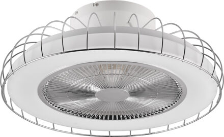 LED Plafondlamp met Ventilator - Plafondventilator - Trion Ford - 30W - Aanpasbare Kleur - Afstandsbediening - Dimbaar - Zilverkleurig