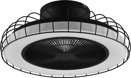 LED Plafondlamp met Ventilator - Plafondventilator - Trion Ford - 30W - Aanpasbare Kleur - Afstandsbediening - Dimbaar - Zwart