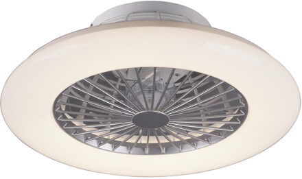 LED Plafondlamp met Ventilator - Plafondventilator - Trion Romina - 30W - Aanpasbare Kleur - Afstandsbediening - Dimbaar Zilverkleurig
