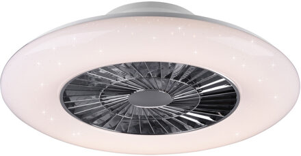 LED Plafondlamp met Ventilator - Plafondventilator - Trion Vison - 40W - Aanpasbare Kleur - Afstandsbediening - Dimbaar Zilverkleurig