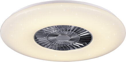 LED Plafondlamp met Ventilator - Plafondventilator - Trion Vison - 60W - Afstandsbediening - Aanpasbare Kleur - Dimbaar Zilverkleurig