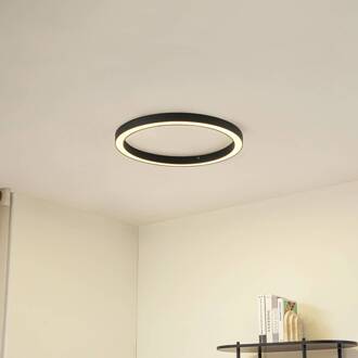 LED plafondlamp Neor, zwart, Ø 60 cm, CCT, dimbaar zwart, wit