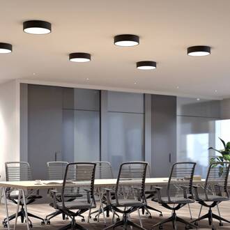 LED plafondlamp Noabelle, Ø 40 cm, zwart, metaal zwart, wit