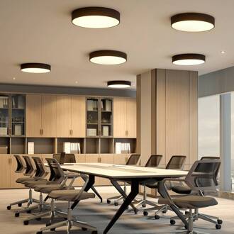 LED plafondlamp Noabelle, Ø 60 cm, zwart, metaal zwart, wit