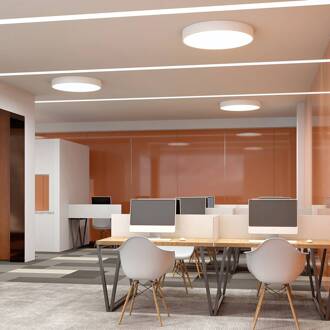 LED plafondlamp Noabelle, Ø 80 cm, wit, metaal