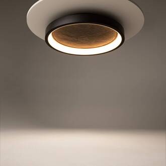 LED plafondlamp Orign, Ø 41 cm, zwart, metaal/steen