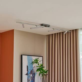 LED plafondlamp Pilou, 4-lamps, dimbaar, chroom wit, chroom