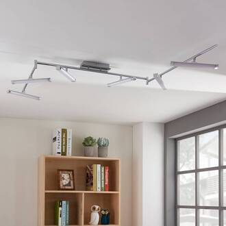 LED plafondlamp Pilou, 6-lamps, dimbaar, chroom wit, chroom
