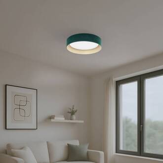 LED plafondlamp Plafond, fluweelgroen, Ø 45 cm, 3-traps dimbaar groen, goud