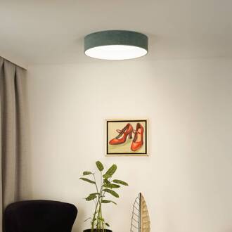 LED plafondlamp Plafond, mintgroen, stof, Ø 45 cm, 3-staps mintgroen, wit