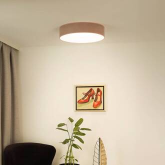 LED plafondlamp Plafond, roze, stof, Ø 45 cm, dimbaar in 3 stappen roze, wit