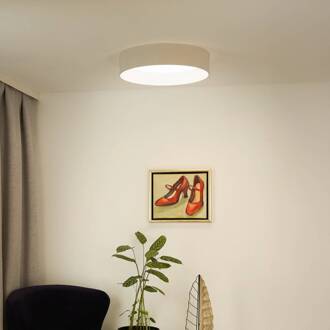 LED plafondlamp Plafond, wit, stof, Ø 45 cm, dimbaar in 3 stappen