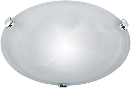 LED Plafondlamp - Plafondverlichting - Trion Adirona - E27 Fitting - Rond - Mat Nikkel - Aluminium Zilverkleurig