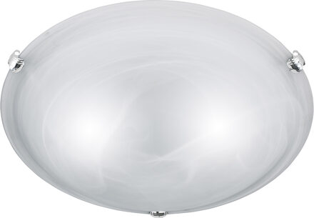 LED Plafondlamp - Plafondverlichting - Trion Adirona XL - E27 Fitting - Rond - Mat Nikkel - Aluminium Zilverkleurig