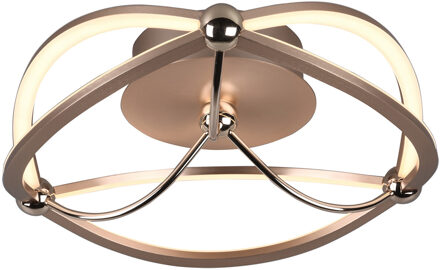 LED Plafondlamp - Plafondverlichting - Trion Charis - 20W - Warm Wit 3000K - Dimbaar - Rond - Mat Goud - Aluminium Goudkleurig