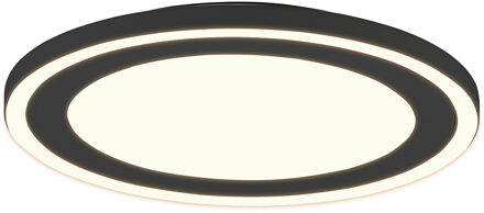 LED Plafondlamp - Plafondverlichting - Trion Coman - 24.5W - Warm Wit 3000K - Rond - Mat Zwart - Kunststof